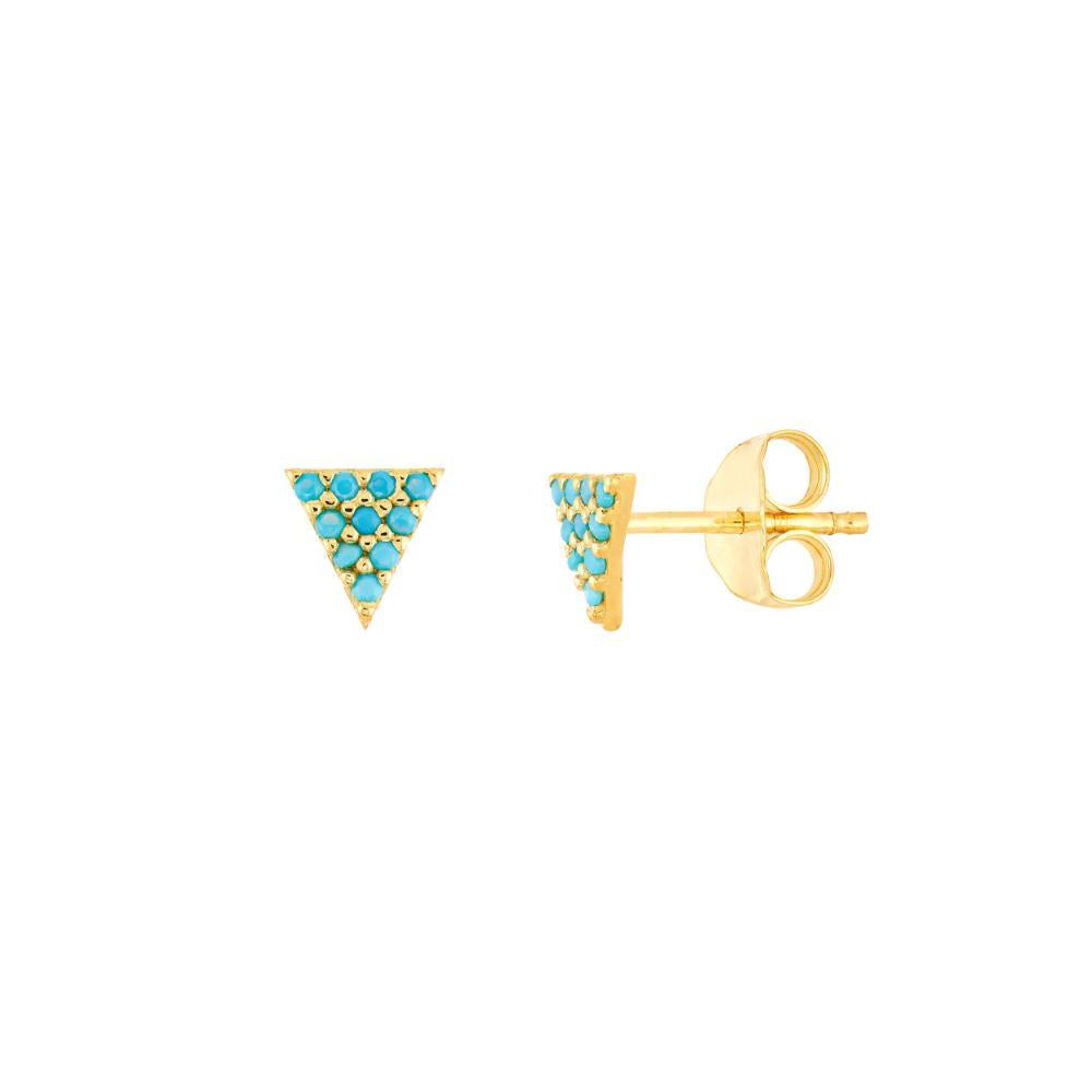 HAWLEY ST Simulated Turquoise Triangle Stud Earrings