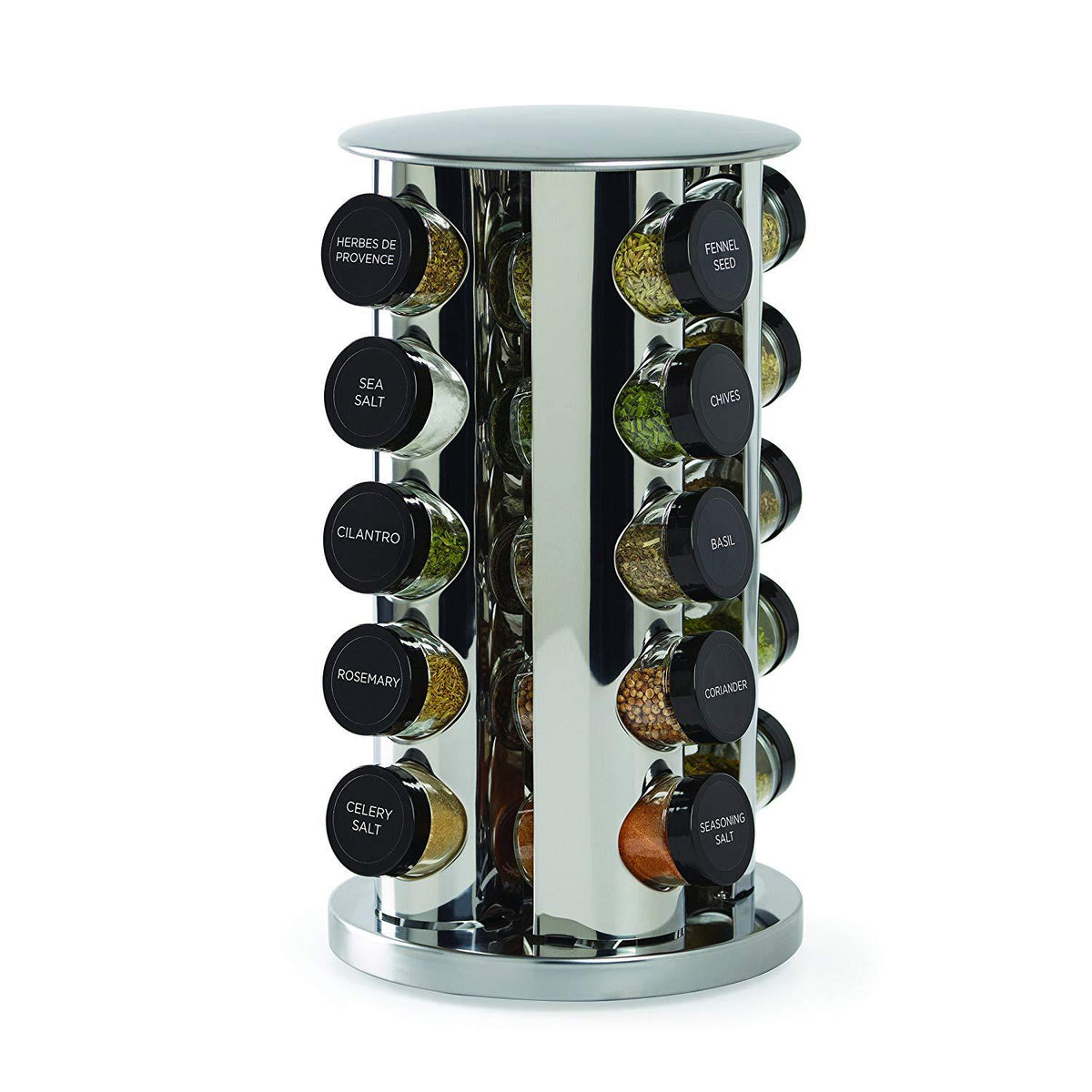 Kamenstein 20 Jar Stainless Revolving Countertop Spice Rack