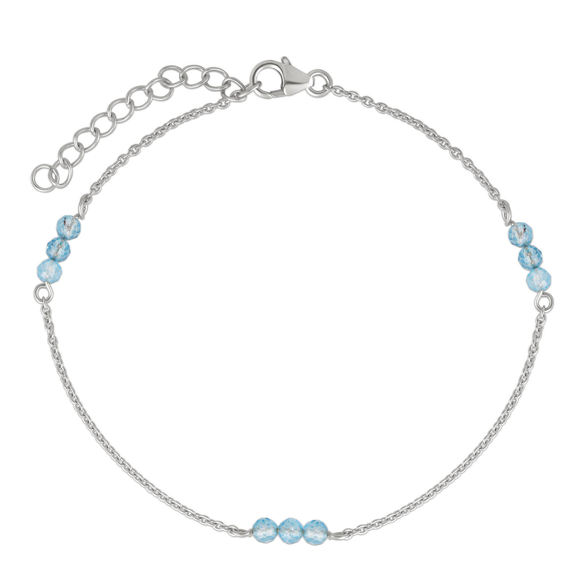 Jilco Inc Blue Topaz Station Bracelet