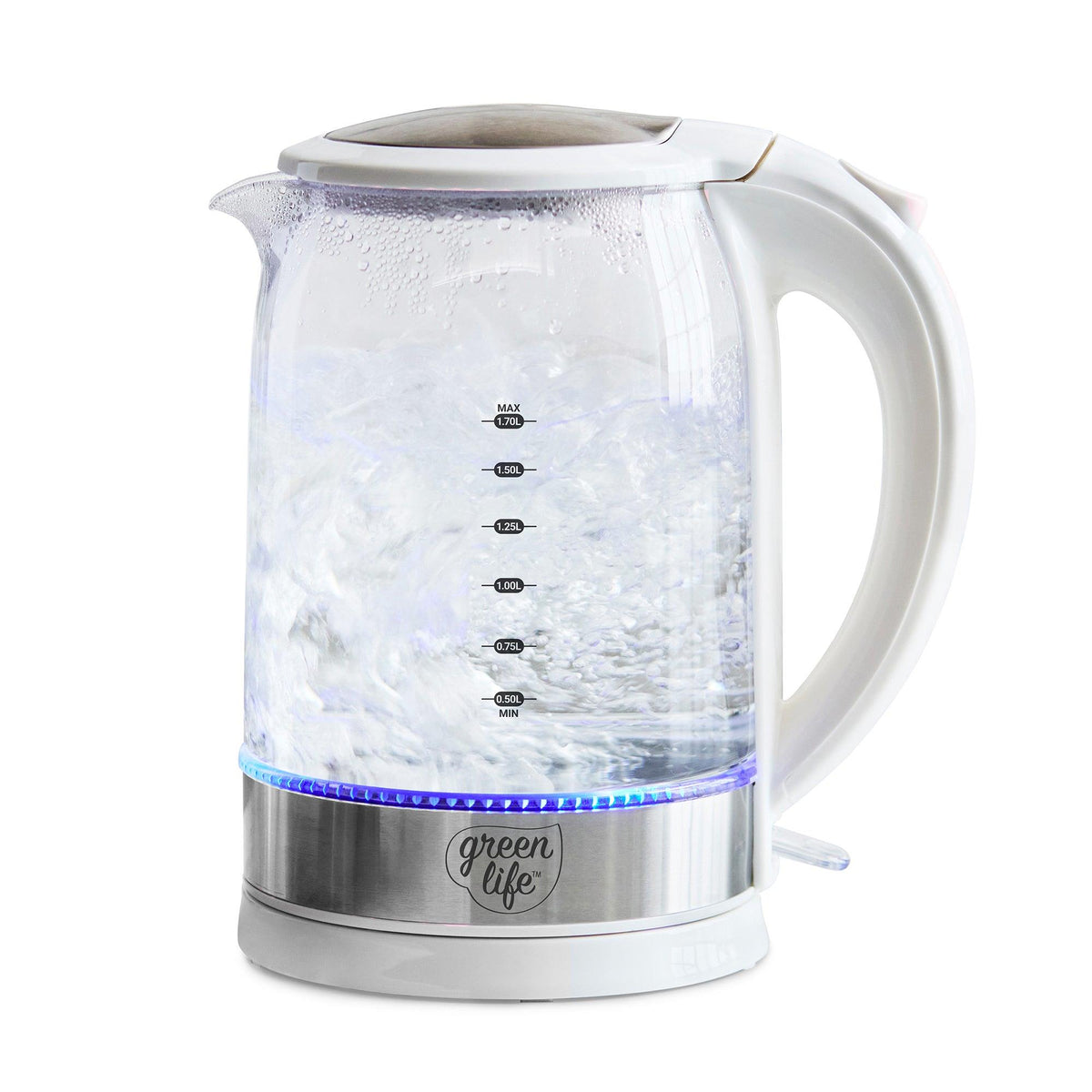GreenLife Qwik & EZ Electric Glass Kettle White