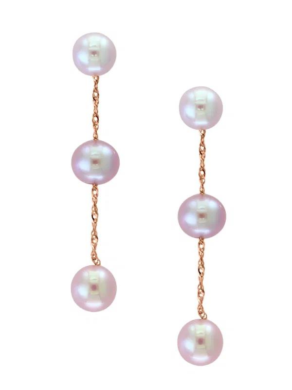 LALI Jewels 14K Rose Gold Natural Pink Fresh Water Pearl Earring