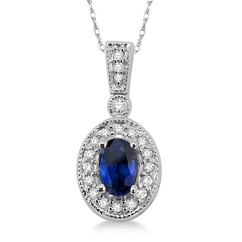 Jilco Inc Diamond & Sapphire Necklace