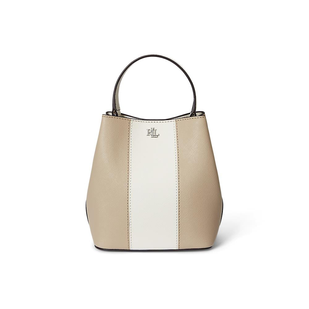 Ralph Lauren Two-Tone Leather Small Reese Bucket Bag