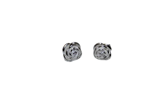 Completely Bella Sterling Silver Petite Rose Shaped Earrings