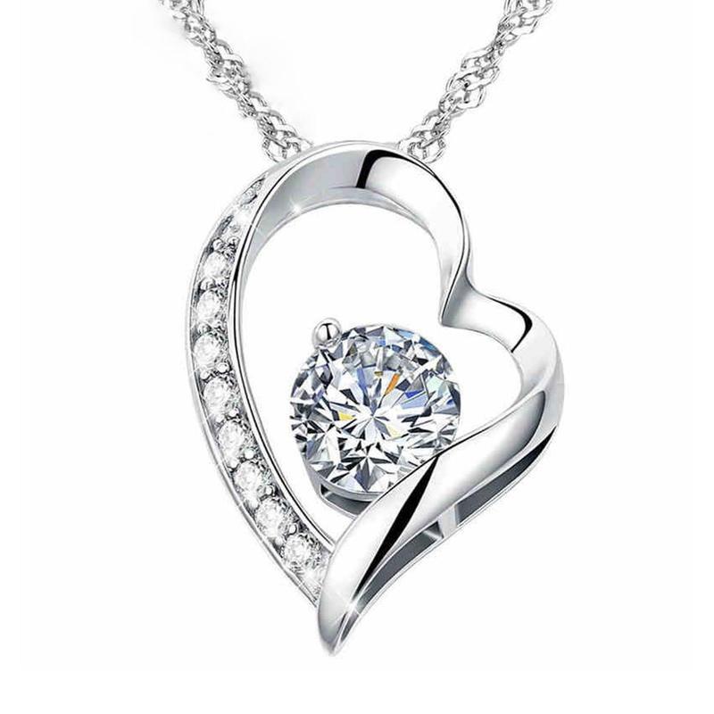 Completely Bella Floating Heart CZ Necklace