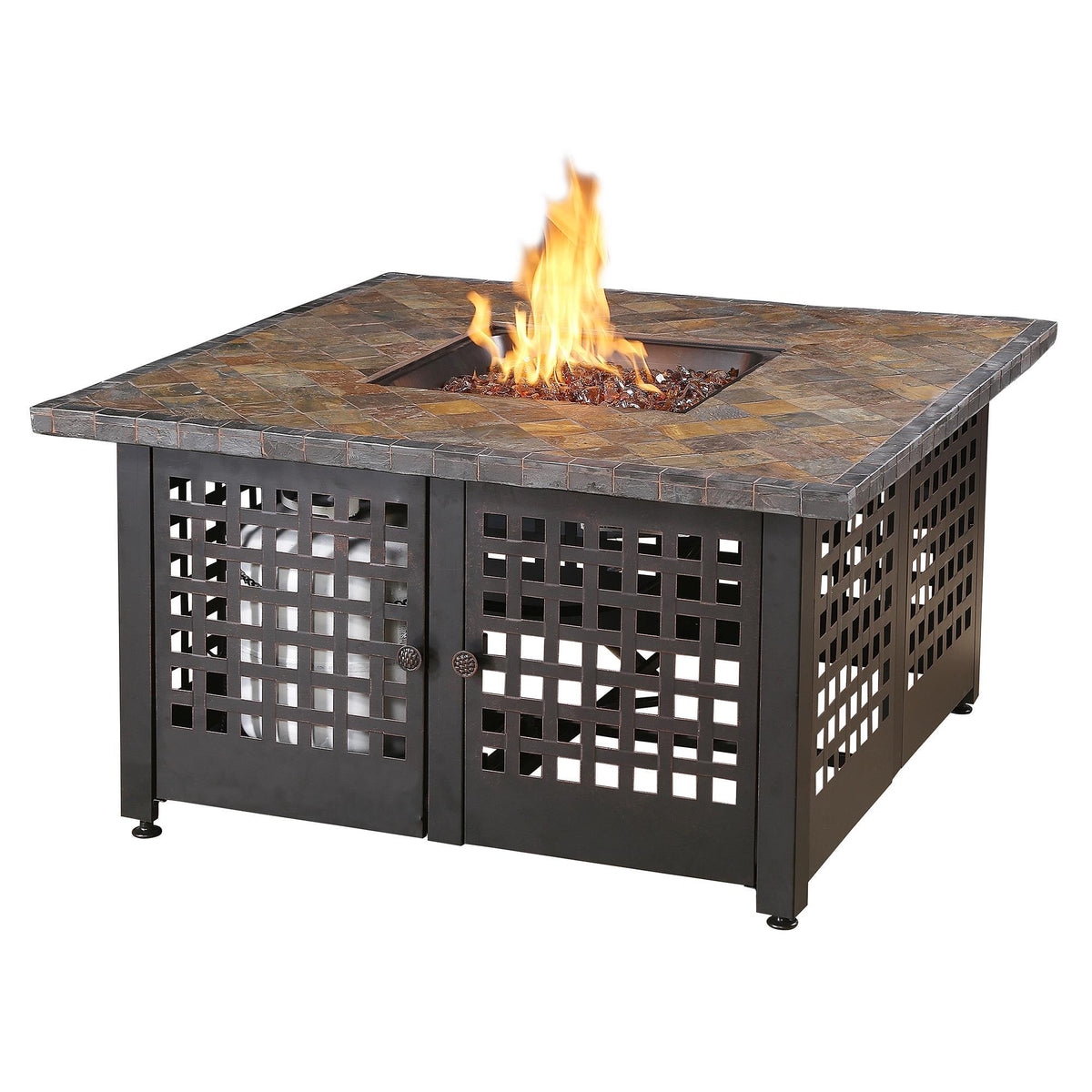 Mr. Bar-B-Q Endless Summer - LP Gas Outdoor Fire Pit w/Slate/Marble Mantel