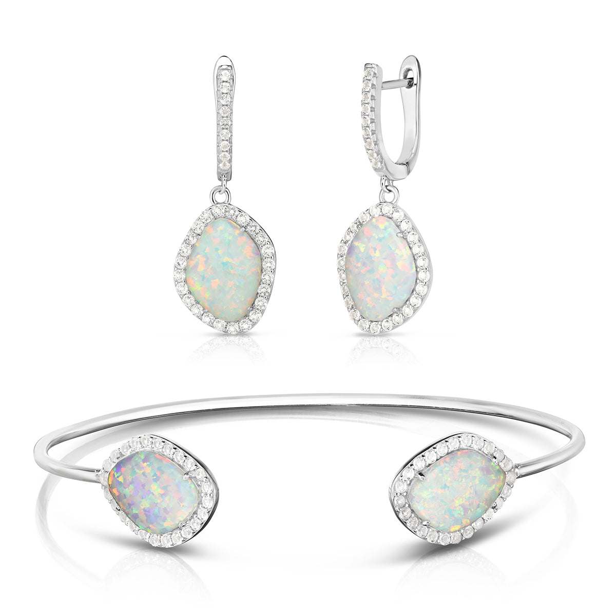Jilco Inc Opal Bracelet & Earrings Set