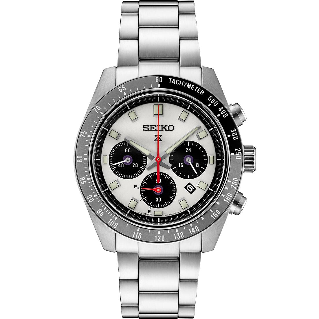 Seiko Watch Prospex Speedtimer SS Solar Chronograph Silver Dial