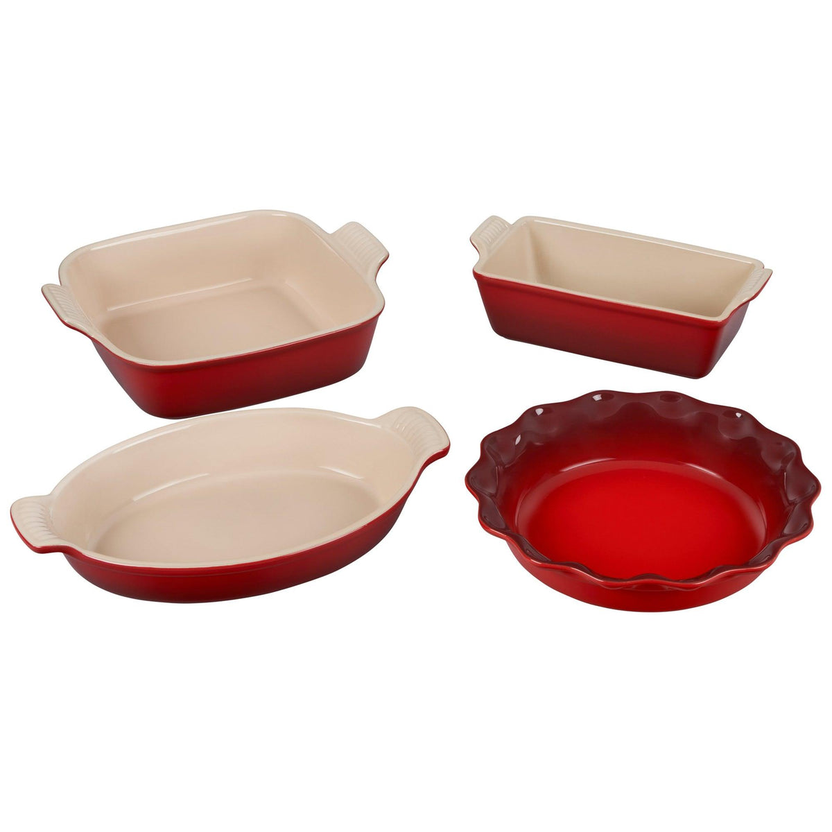Le Creuset 4pc Heritage Stoneware Bakeware Set Cerise
