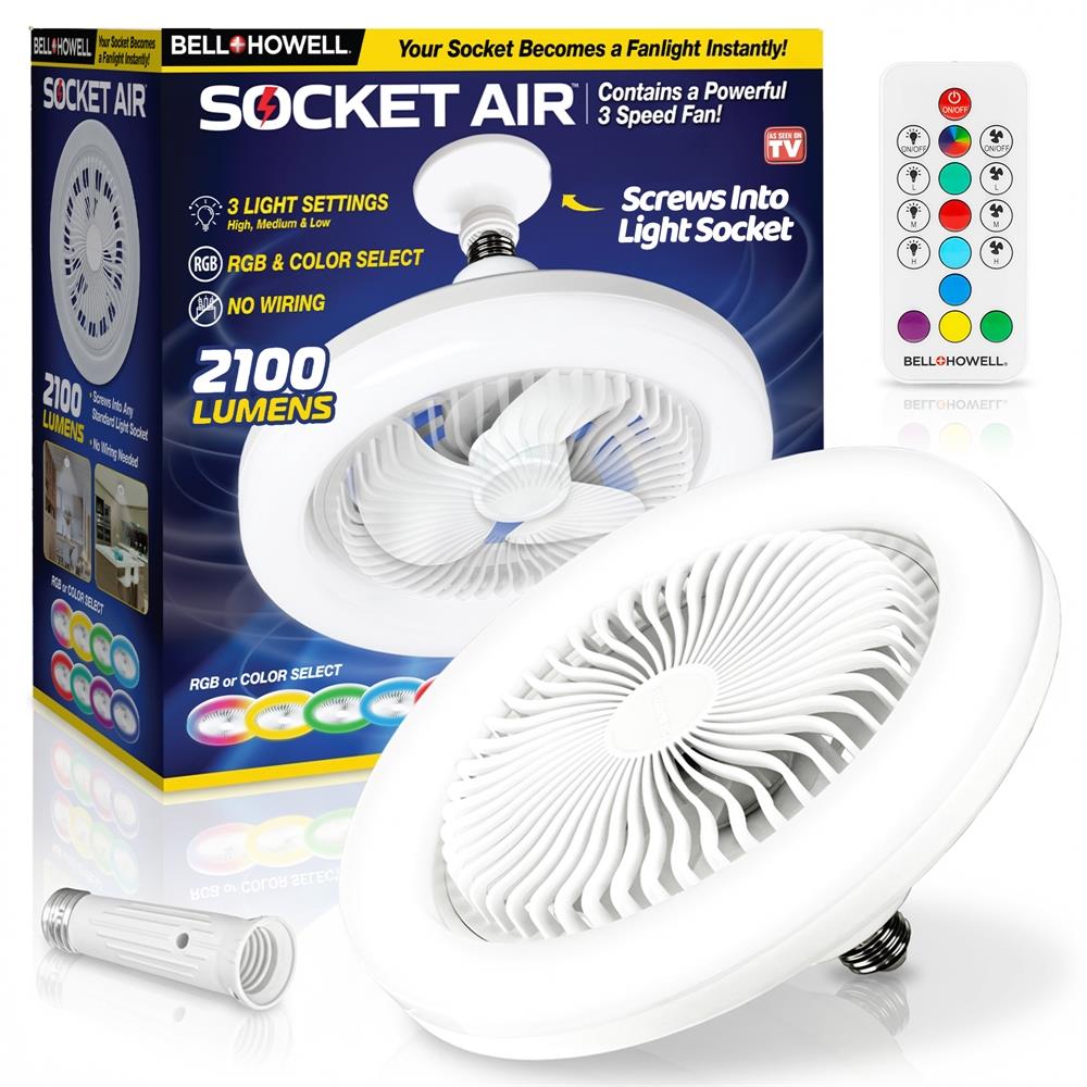 Bell + Howell LED RGB Socket Fan Ceiling and Light