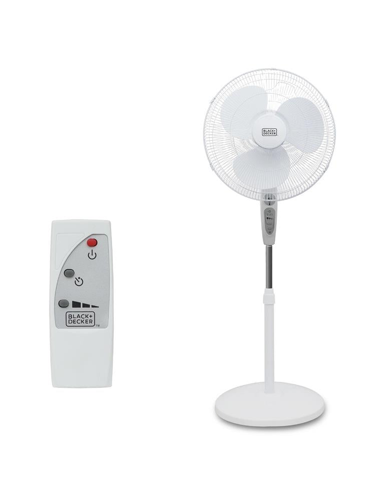 BLACK+DECKER 18 inche Pedestal Fan with Remote - White