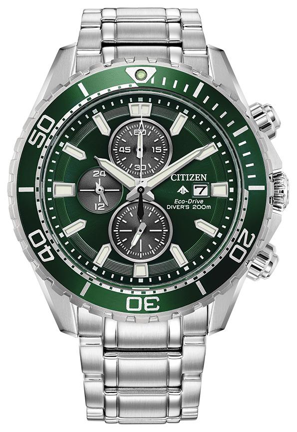 Citizen Watch Men's Promaster Dive 3 Eco-Drive Stainless Steel Bracelet watch, Green dial