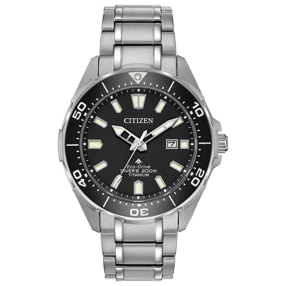 Citizen Watch Men's Promaster Dive 3 Eco-Drive Super Titanium Bracelet watch, Black dial