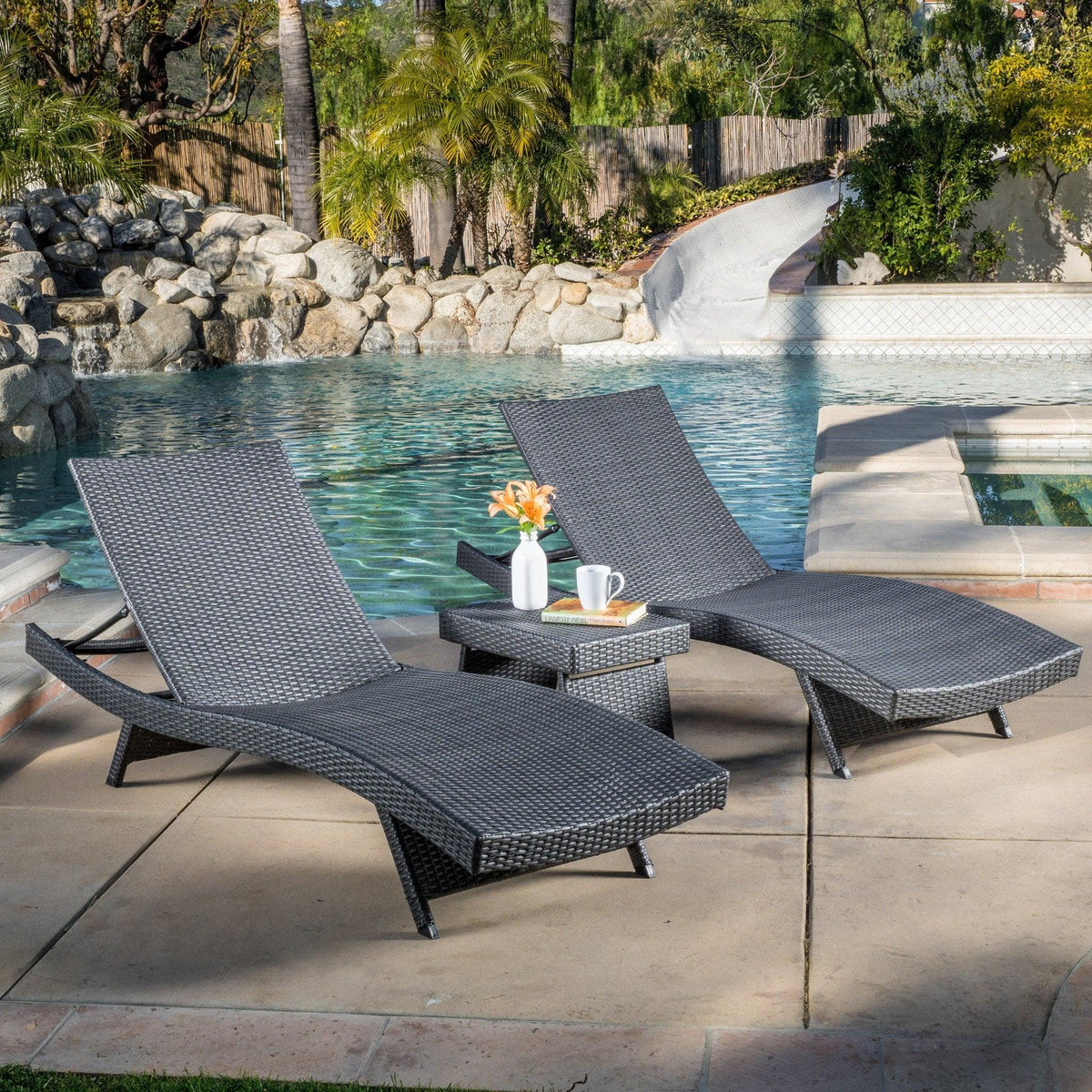 Stark Home Anthony Outdoor 3Pc Adjustable Chaise Lounge Set