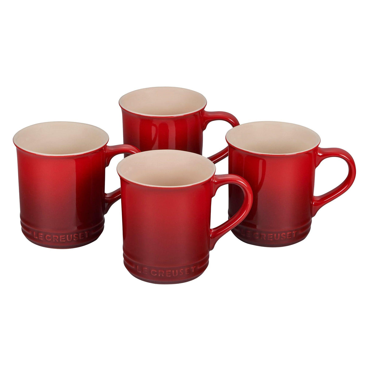 Le Creuset Set of 4 Vancouver Mugs Cerise