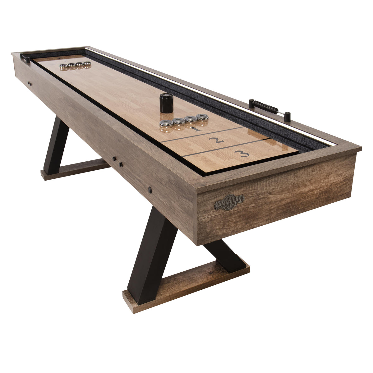 Escalade Sports American Legend - Kirkwood 9-Foot LED Light Up Shuffleboard Table w/Bowling