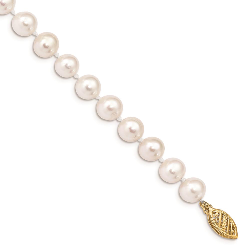 Distinctive 14k 6-7mm White Near Round Freshwater Cultured Pearl Necklace