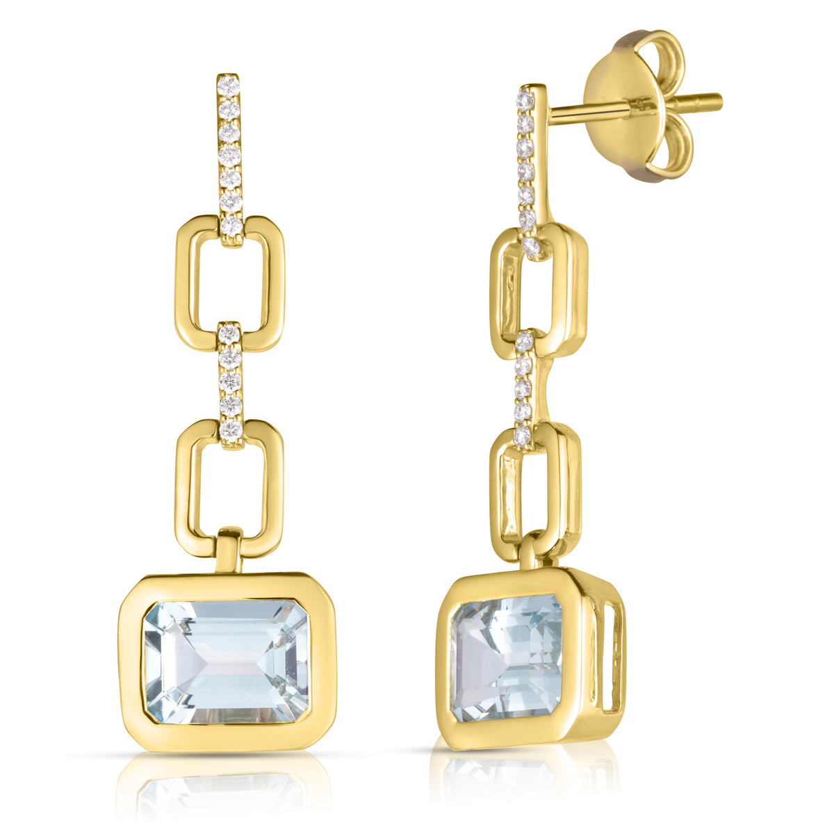 Jilco Inc Aquamarine and Diamond Earrings