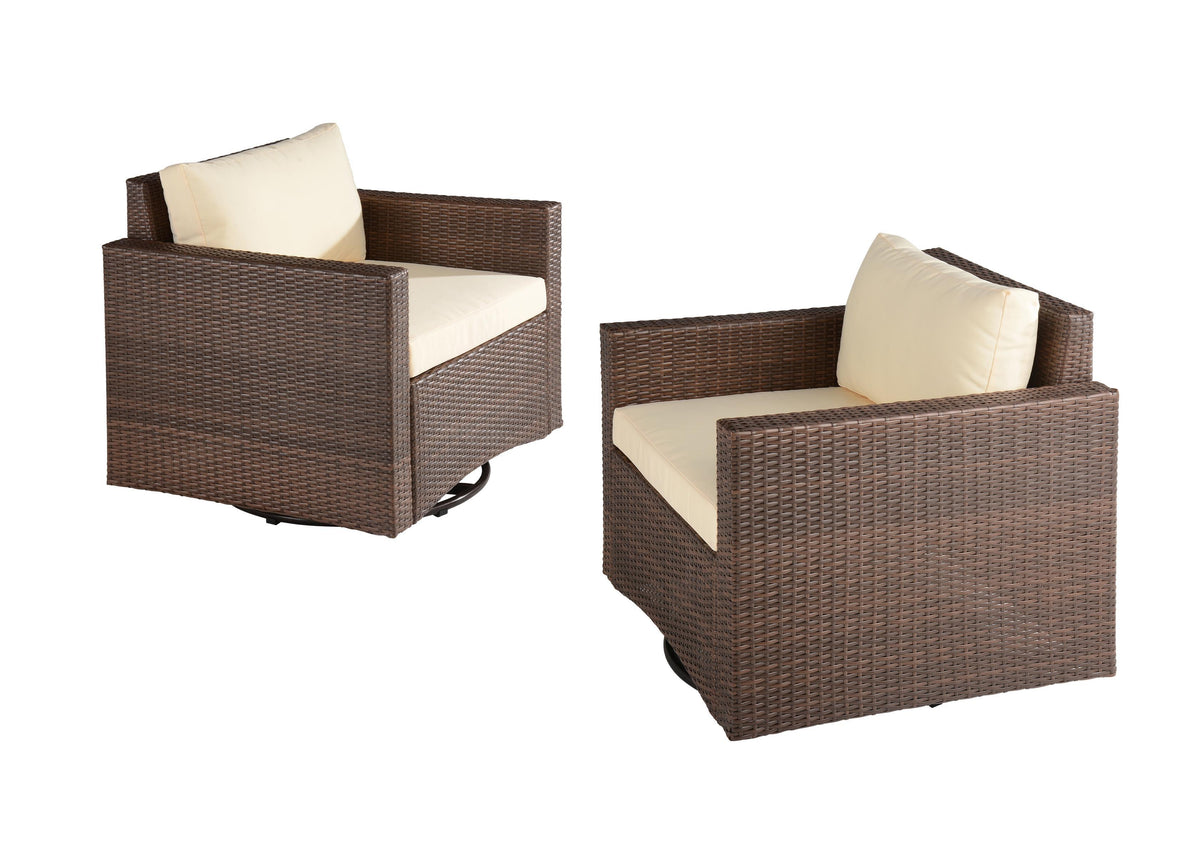 W Unlimited 360 Degree Glider Chair, Set of 2 - Dark Brown