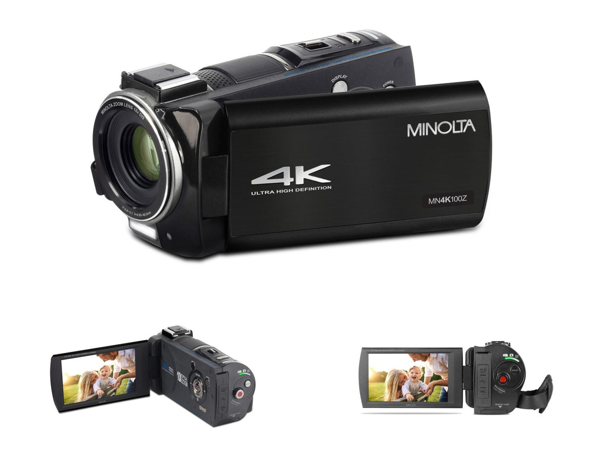Minolta 4K Ultra HD Camcorder with 10X Optical Zoom