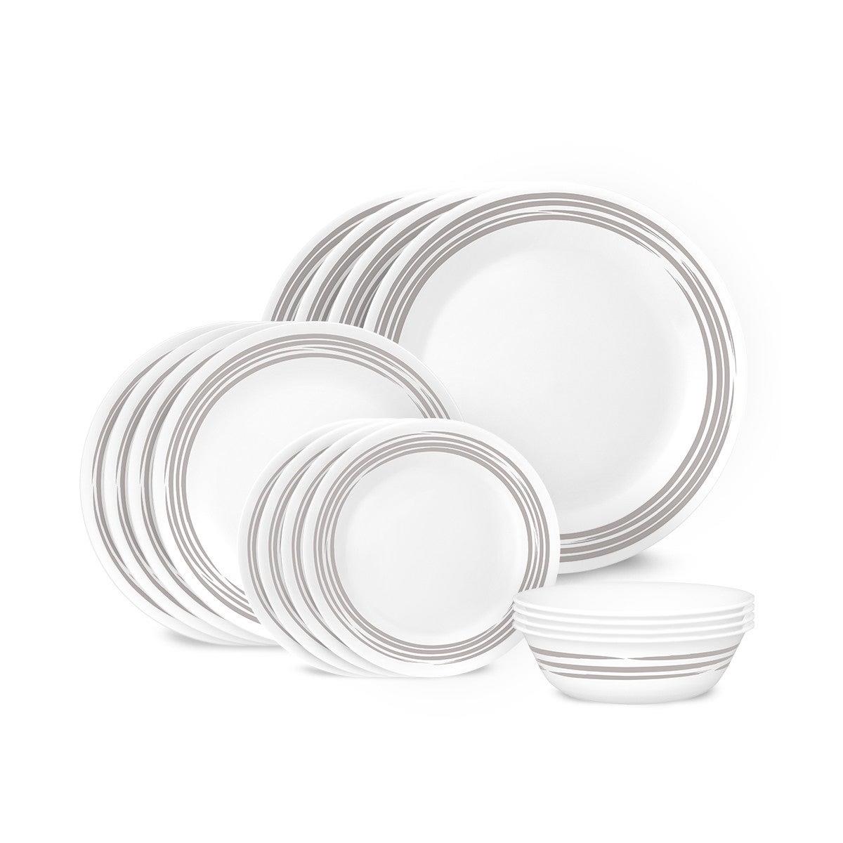Corelle Brushed Silver 16pc Dinnerware Set