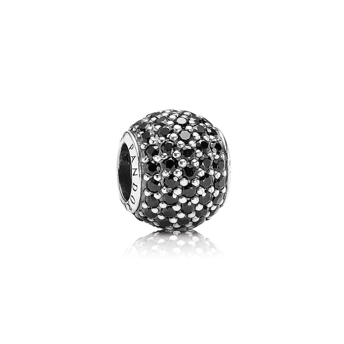 Pandora Silver and Black Pave Ball