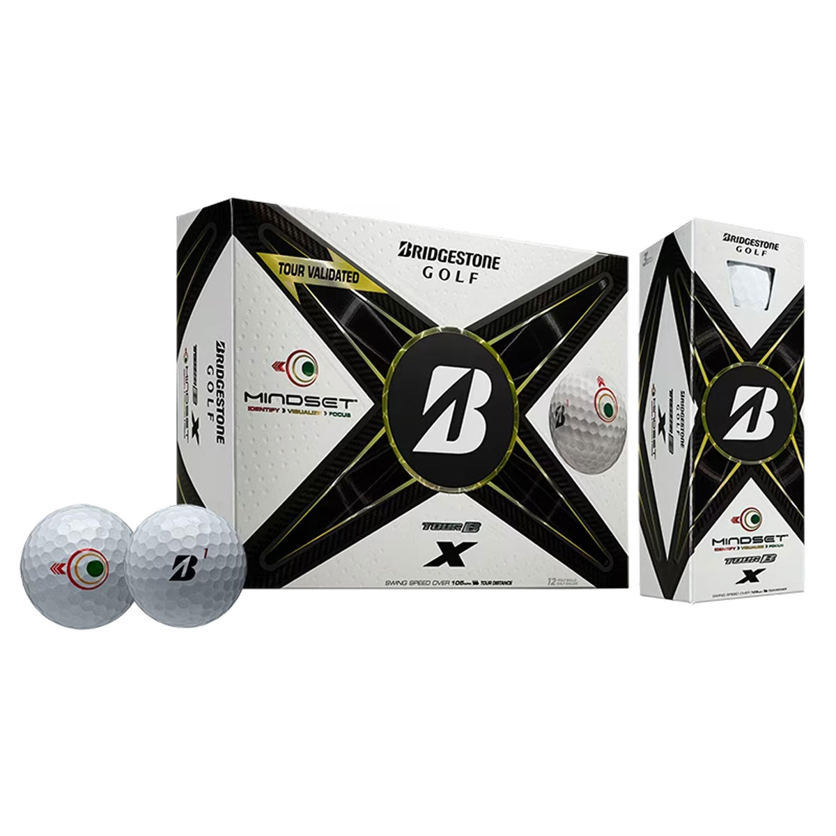 Bridgestone Tour B X MindSet 2024 Golf Balls - 1 Dozen