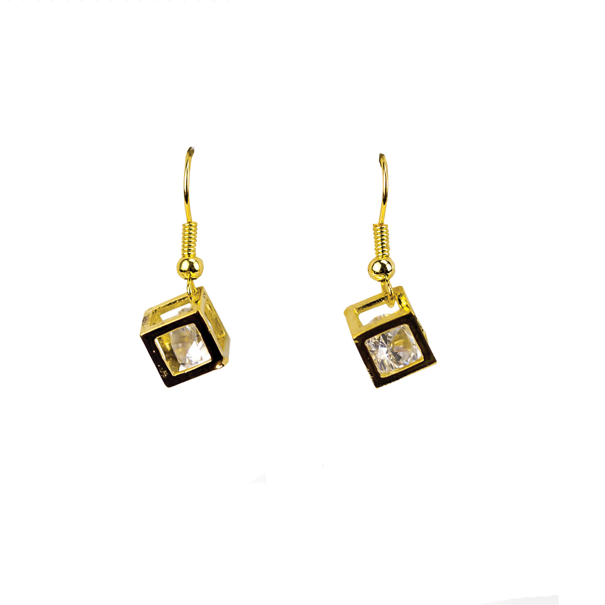Completely Bella Diamante Dangling CZ Earrings in Gold