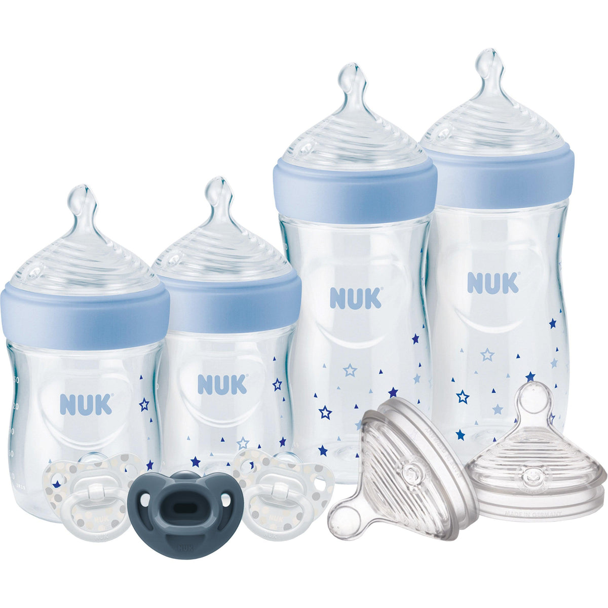 Nuk Simply Natural 9pc Bottle Gift Set w/ SafeTemp Blue Stars