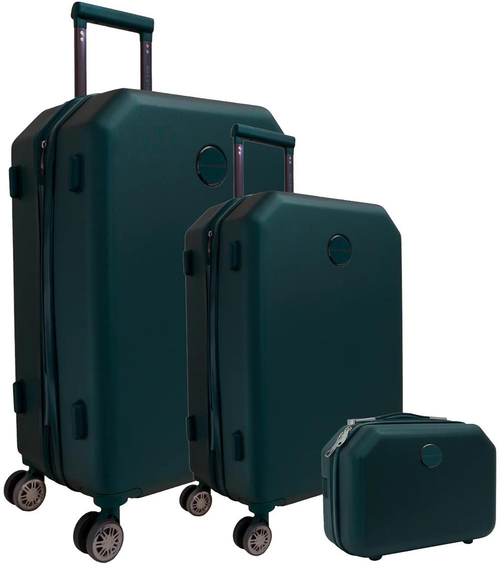 Max Studio Luggage ABS Hard Sided The Hexagon Luggage Set Size 13"29"32"