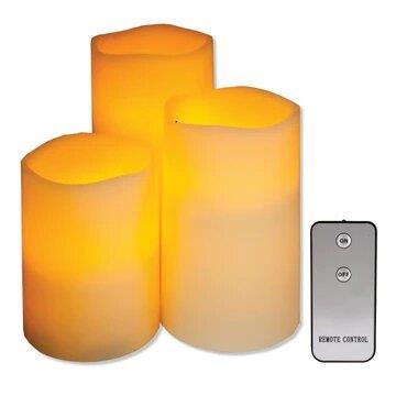 Bella Home Flameless Vanilla Candles with Remote Control