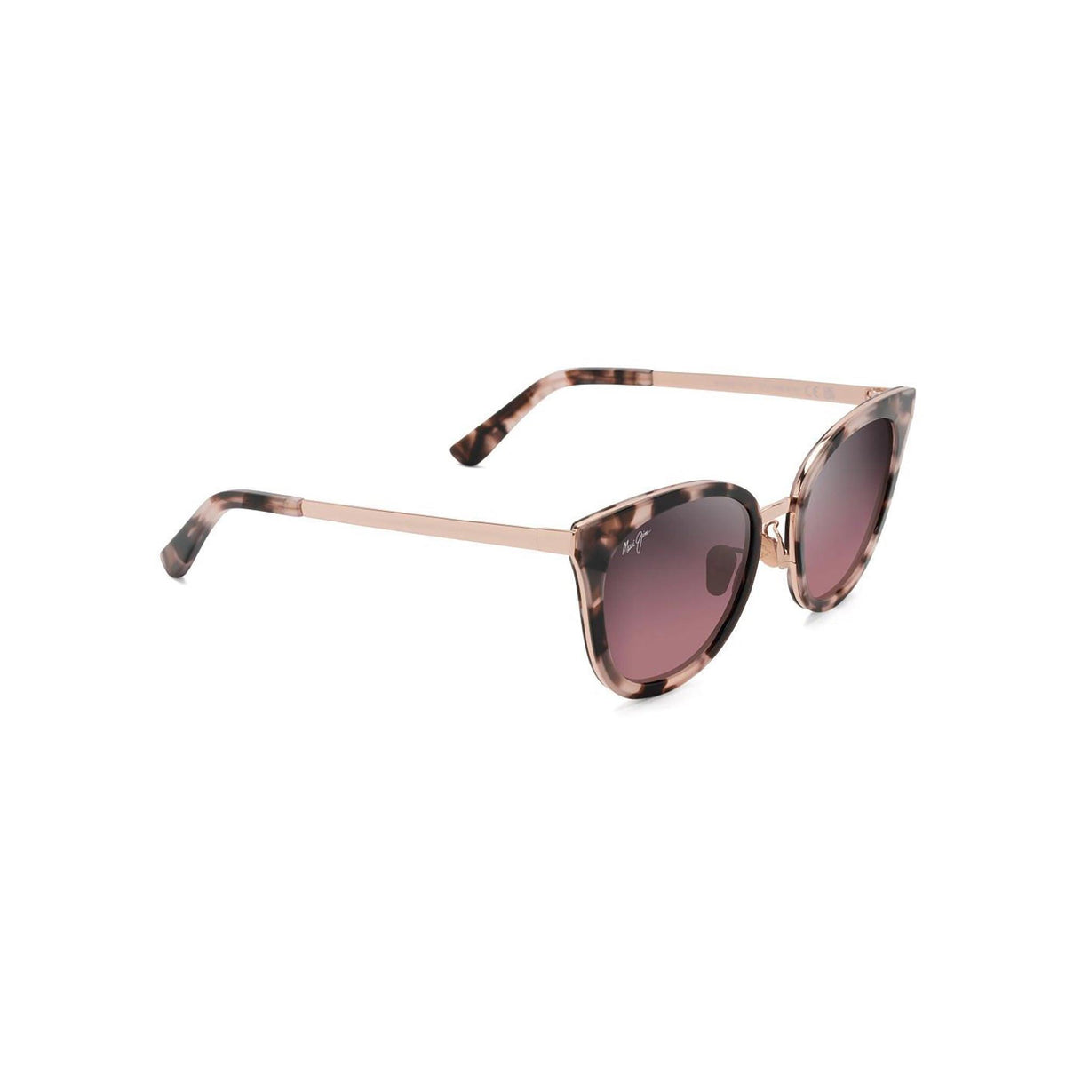 Wood Rose Polarized Sunglasses Pink Tortoise Frame Maui Rose Lens