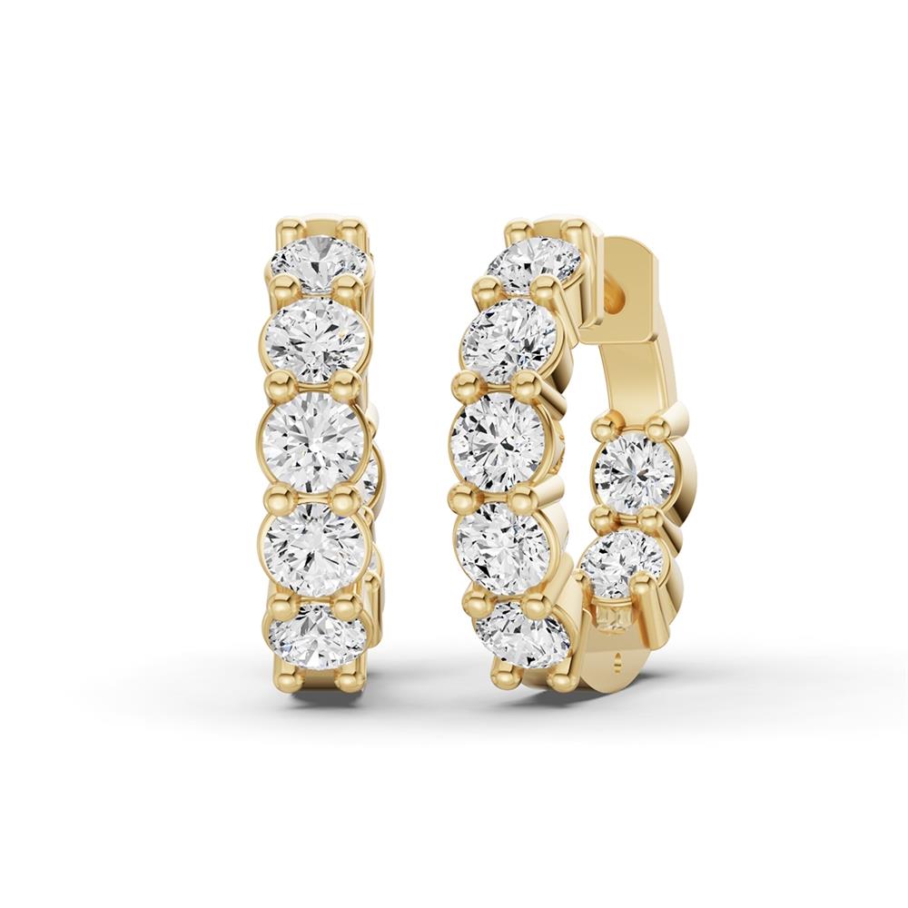 Prestige Boutique Diamonds Lab Diamond In Out Huggie Hoop Earrings Size 2.47 CTW