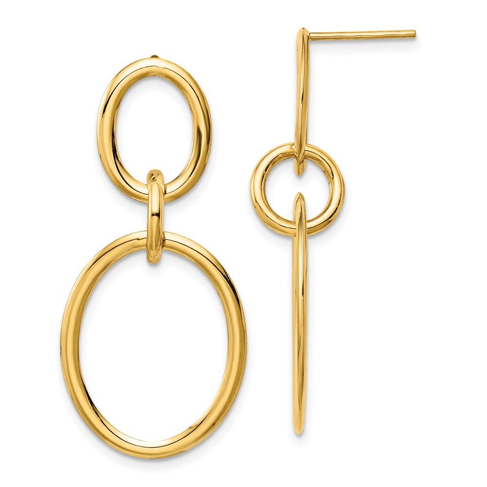 Distinctive 14K Yellow Gold Hoop Earrings