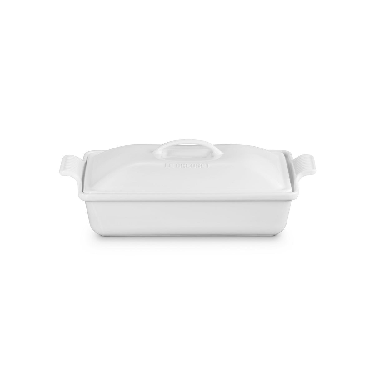 Le Creuset 4qt Heritage Stoneware Covered Rectangular Casserole White