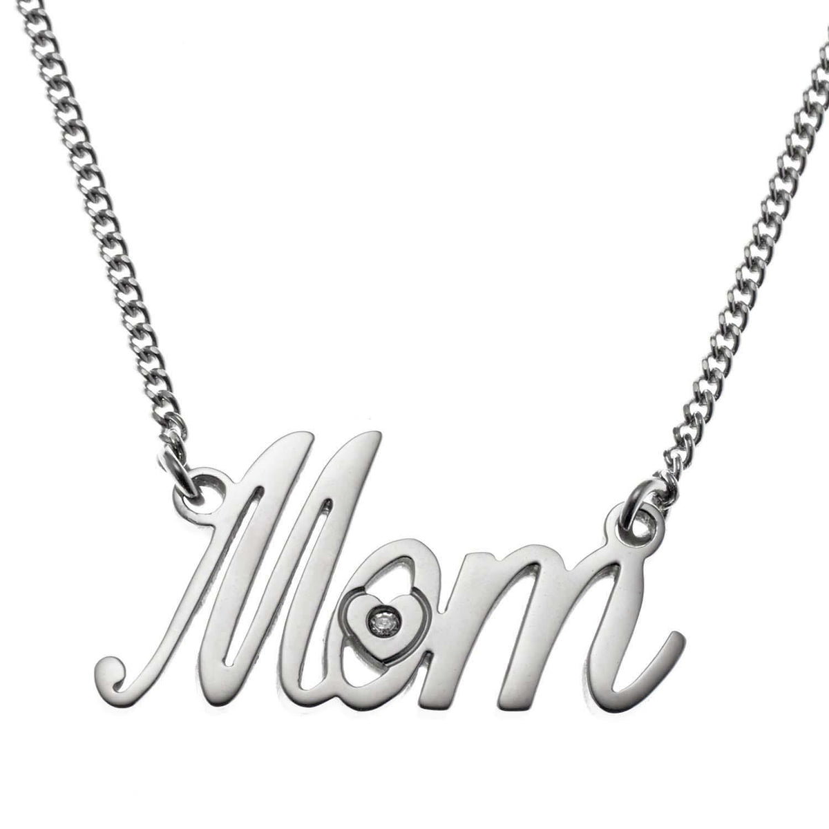 Joyful Sentiments Script Mom Pendant Necklace