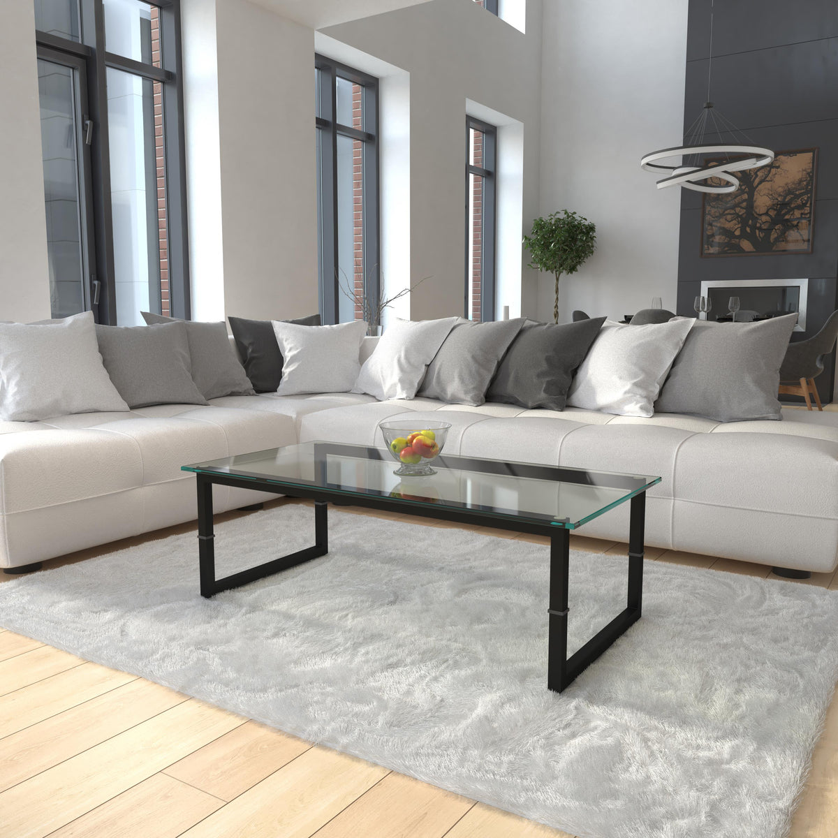 Flash Furniture Glass Coffee Table -Tempered Glass