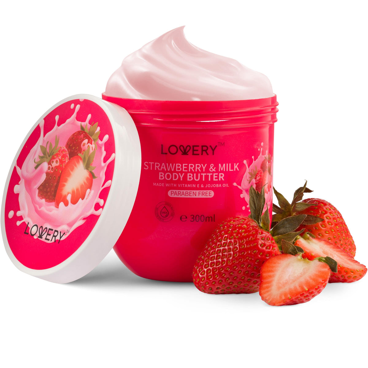 Lovery Strawberry Milk Body Butter Size 12oz