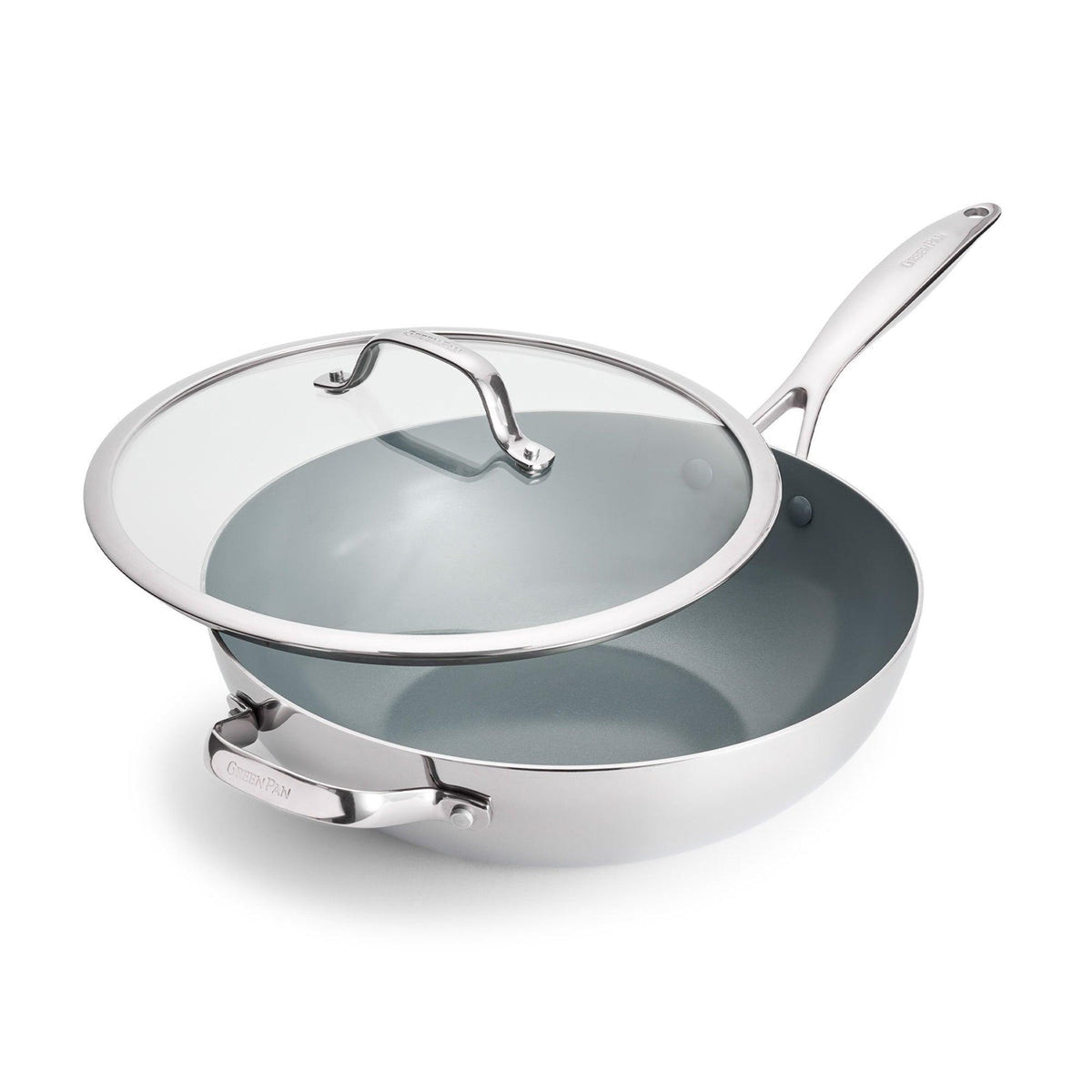 GreenPan Valencia Pro Stainless Steel 12" Wok w/ Lid