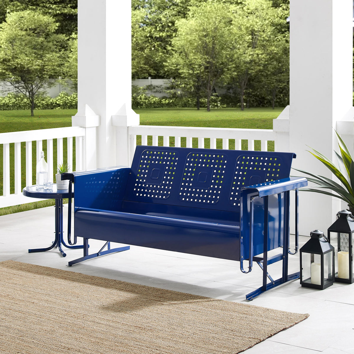 Crosley Outdoor Bates Retro Outdoor Sofa Glider
