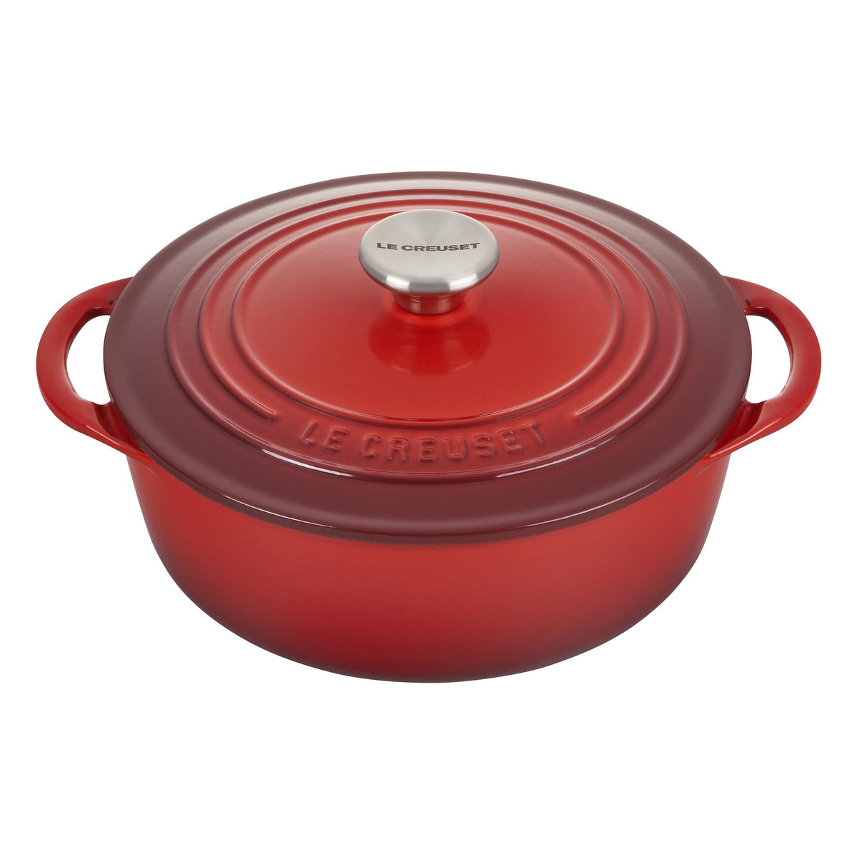 Le Creuset 2.75qt Shallow Round Cast Iron Oven Cerise