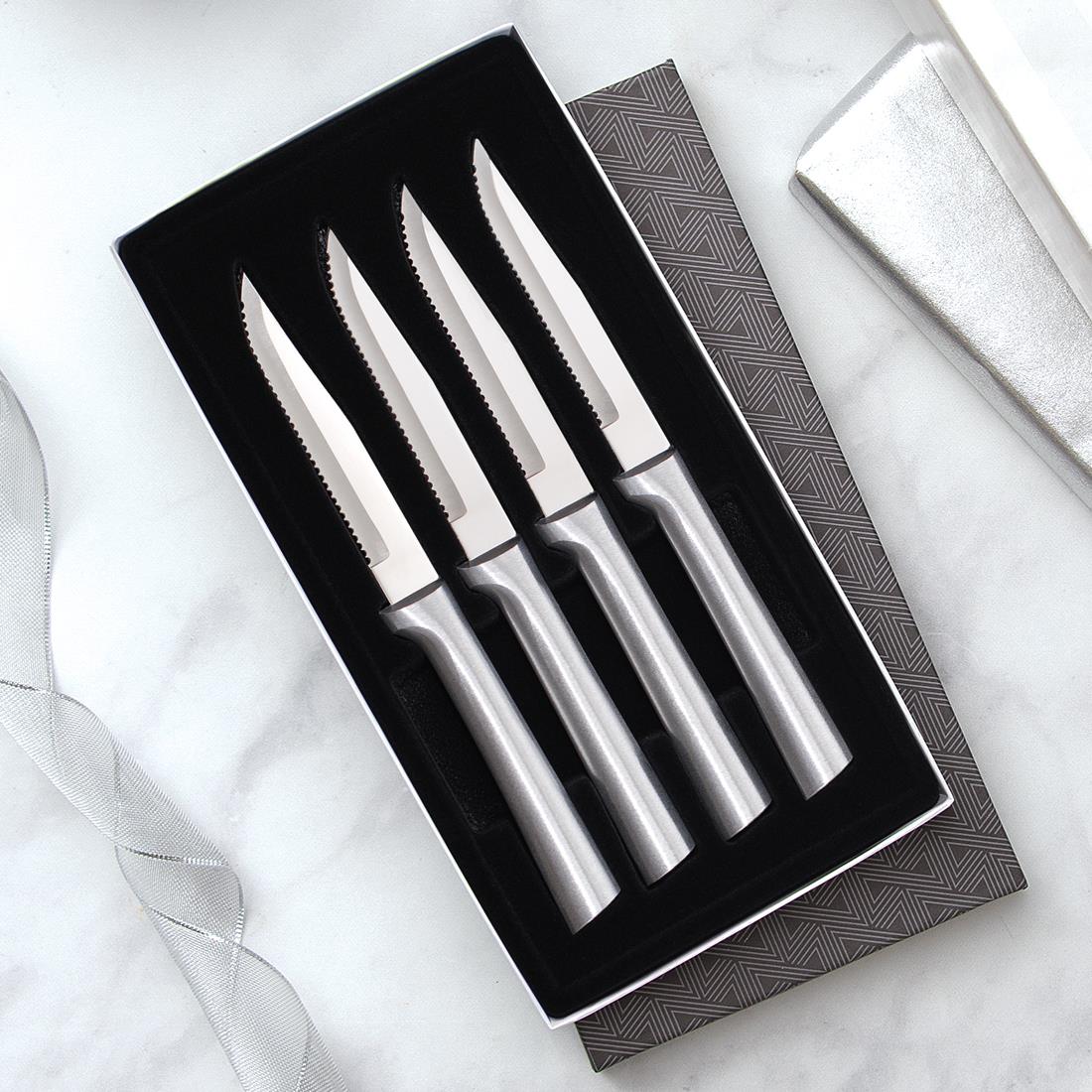 Rada Serrated Steak Knives Set (4) - Aluminum Handle