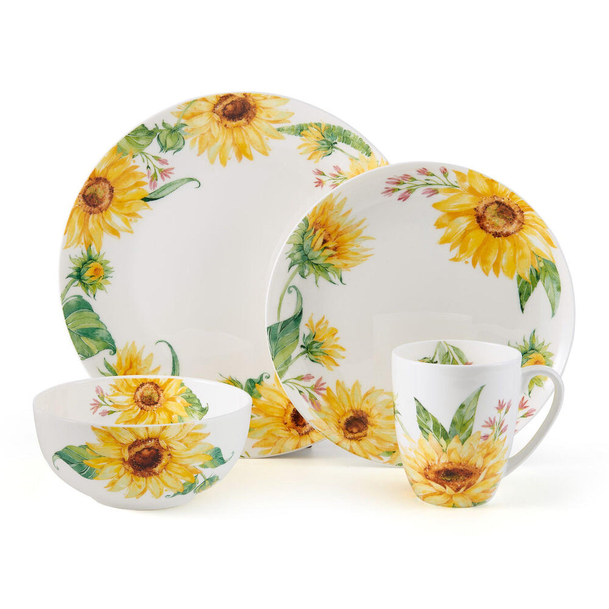 Mikasa Sunflower 16pc Bone China Dinnerware Set