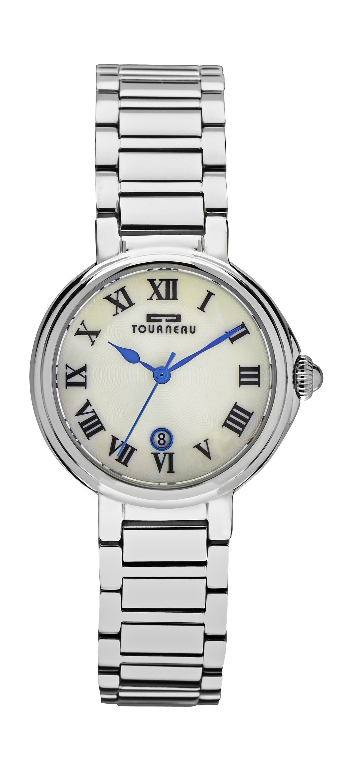Tourneau Ladies 32mm Stainless Dress Watch with Blue hands