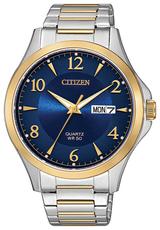Citizen Watch Men's Quartz Watch, Two-tone with Blue Dial