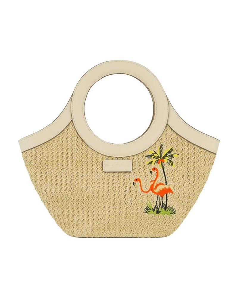 Tommy Bahama Handbags Flamingo Embroidery Tote
