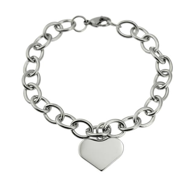 Joyful Sentiments Heart Charm Link Bracelet