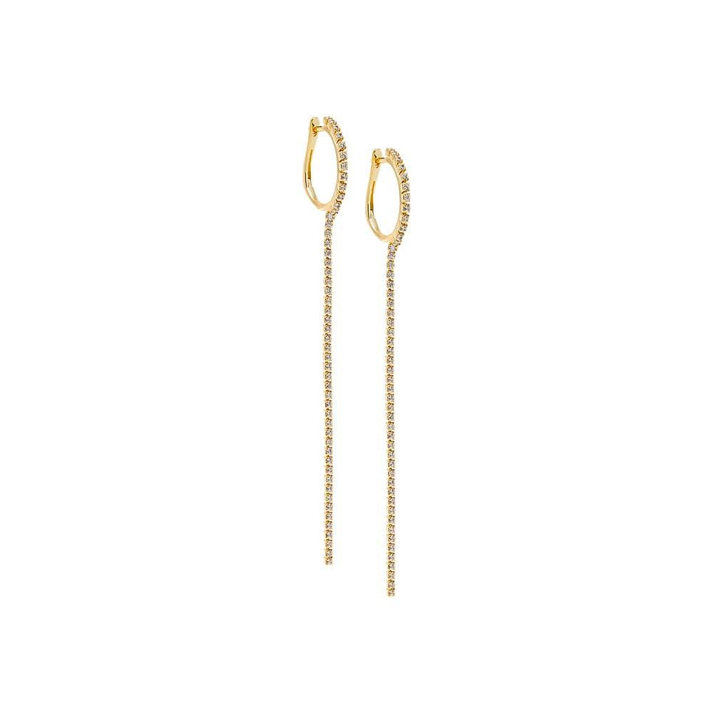 Adina Eden CZ Tennis Drop Huggie Earring
