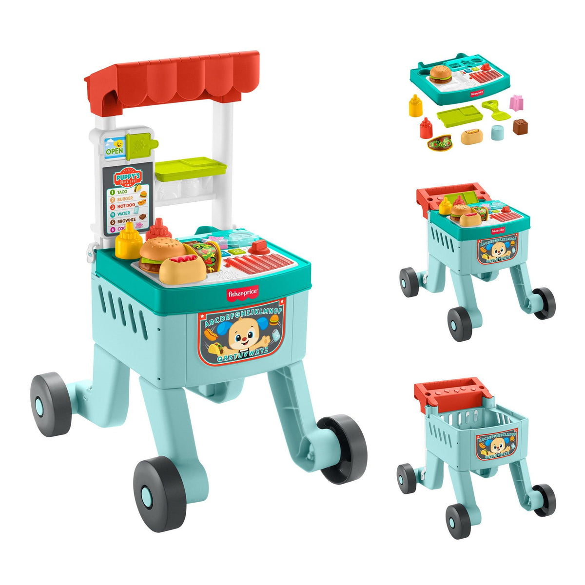 Fisher Price Laugh & Learn 4-in-1 Snack Cart Walker Ages 6-36 Months