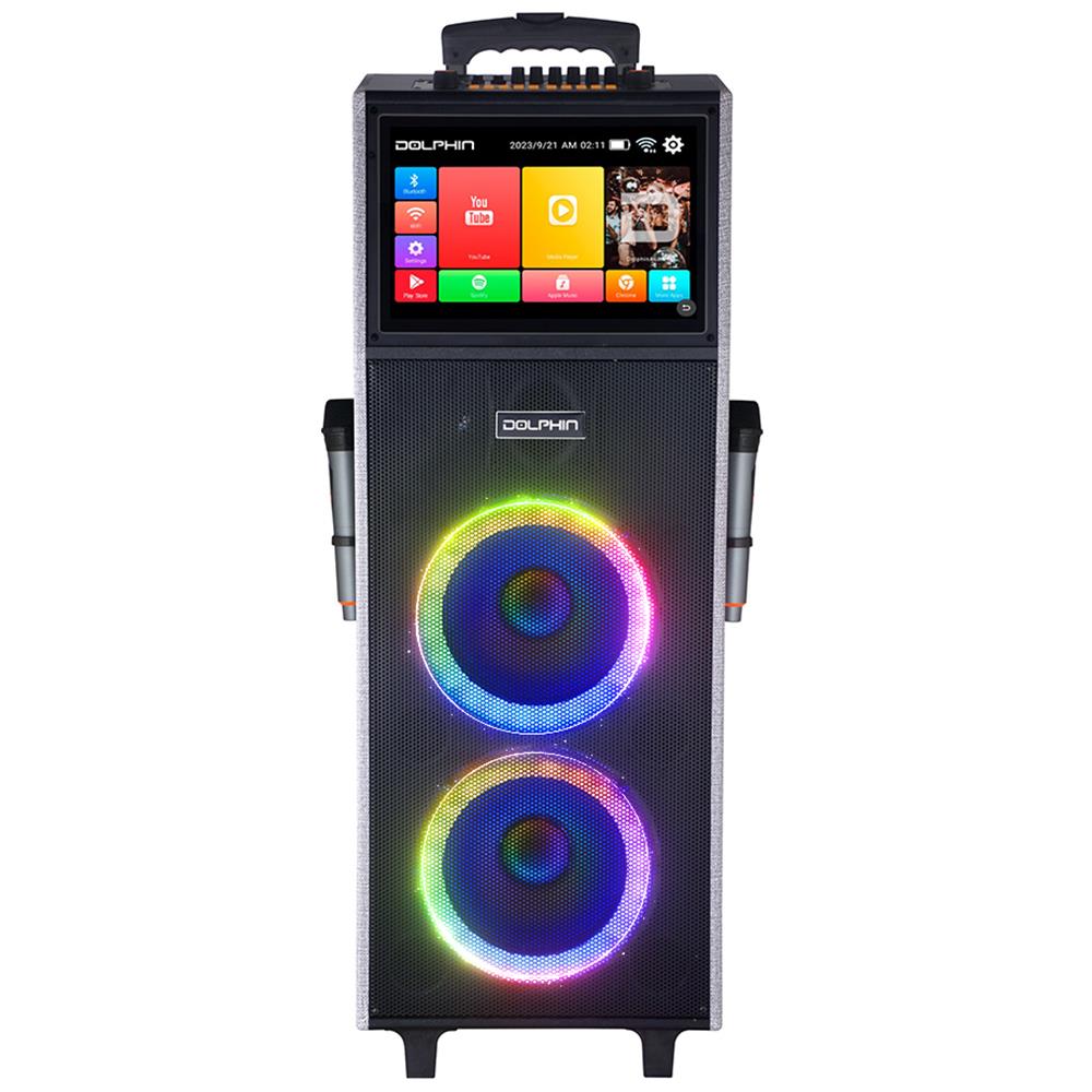 Dolphin Dual Karaoke Party Speaker w/Screen Size 10"
